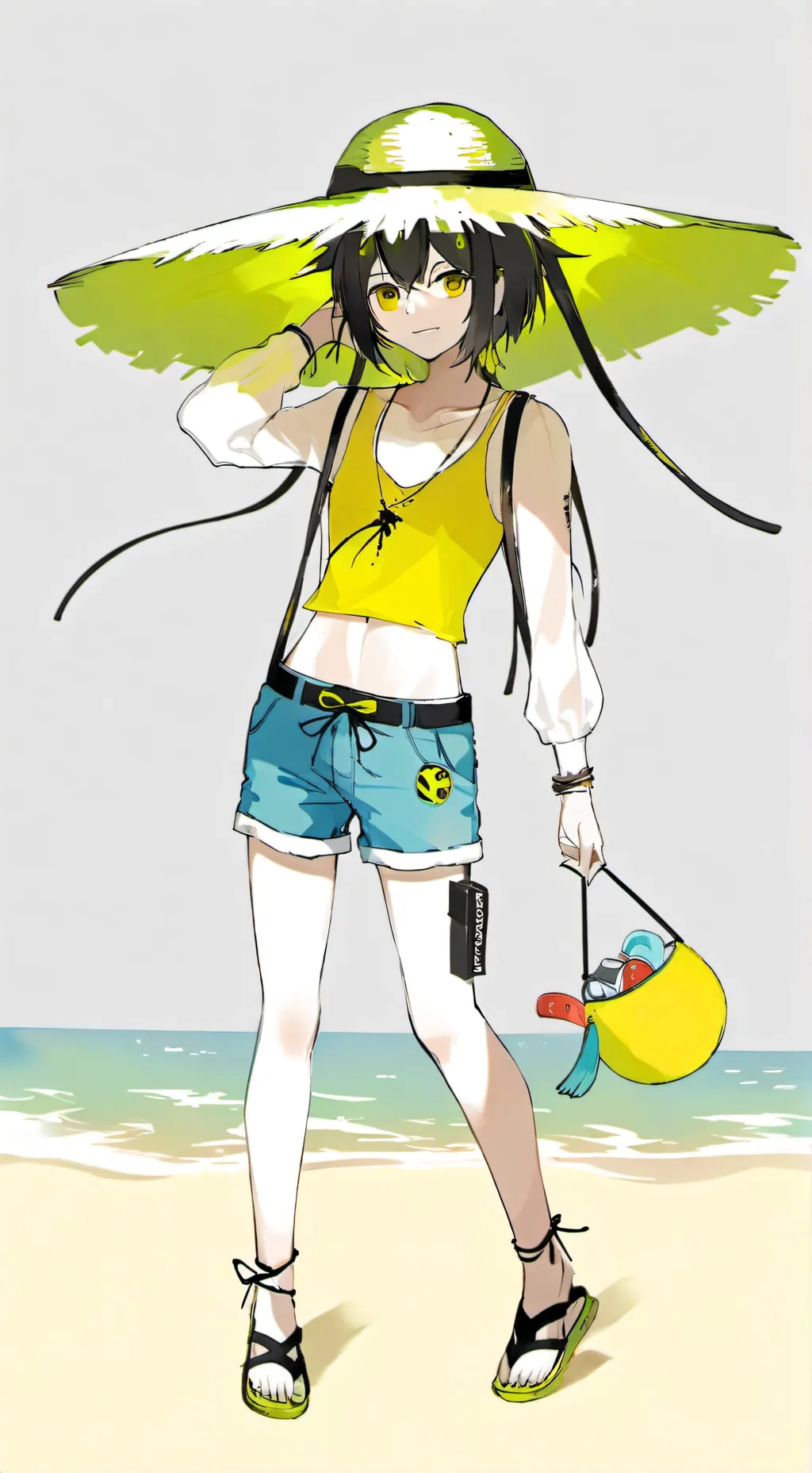 ai character: Beach background