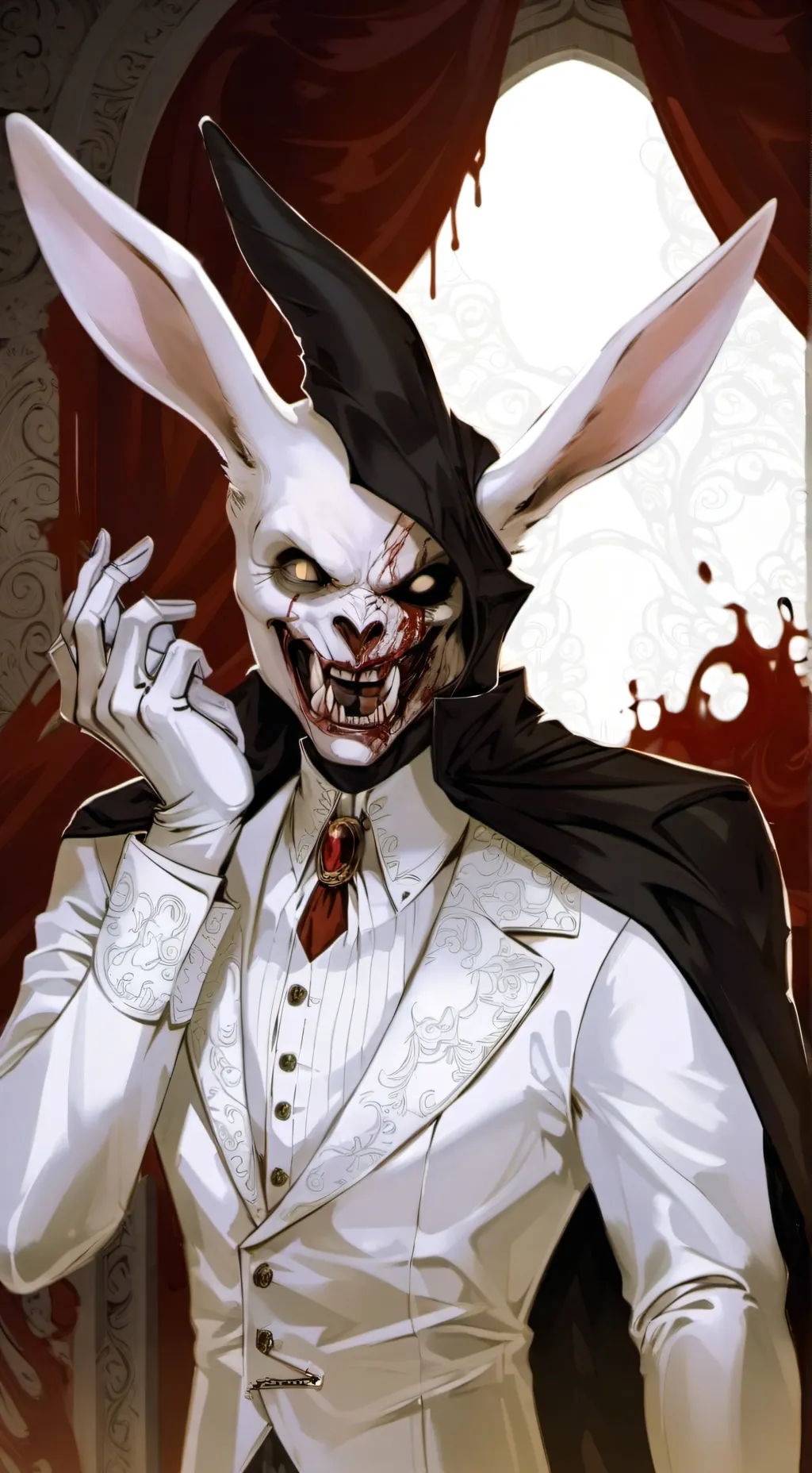 ai character: *pumpkin rabbit* background