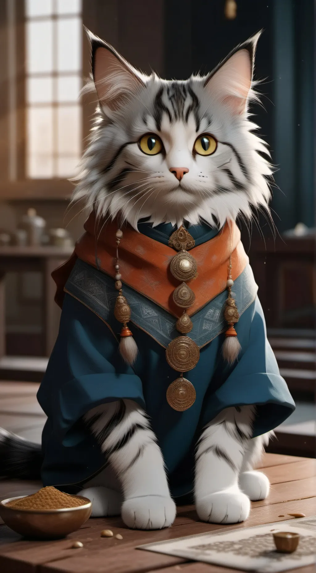 ai character: кот  background