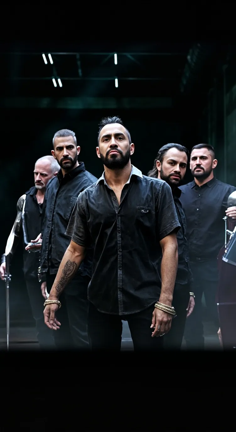 ai character: Metal band background