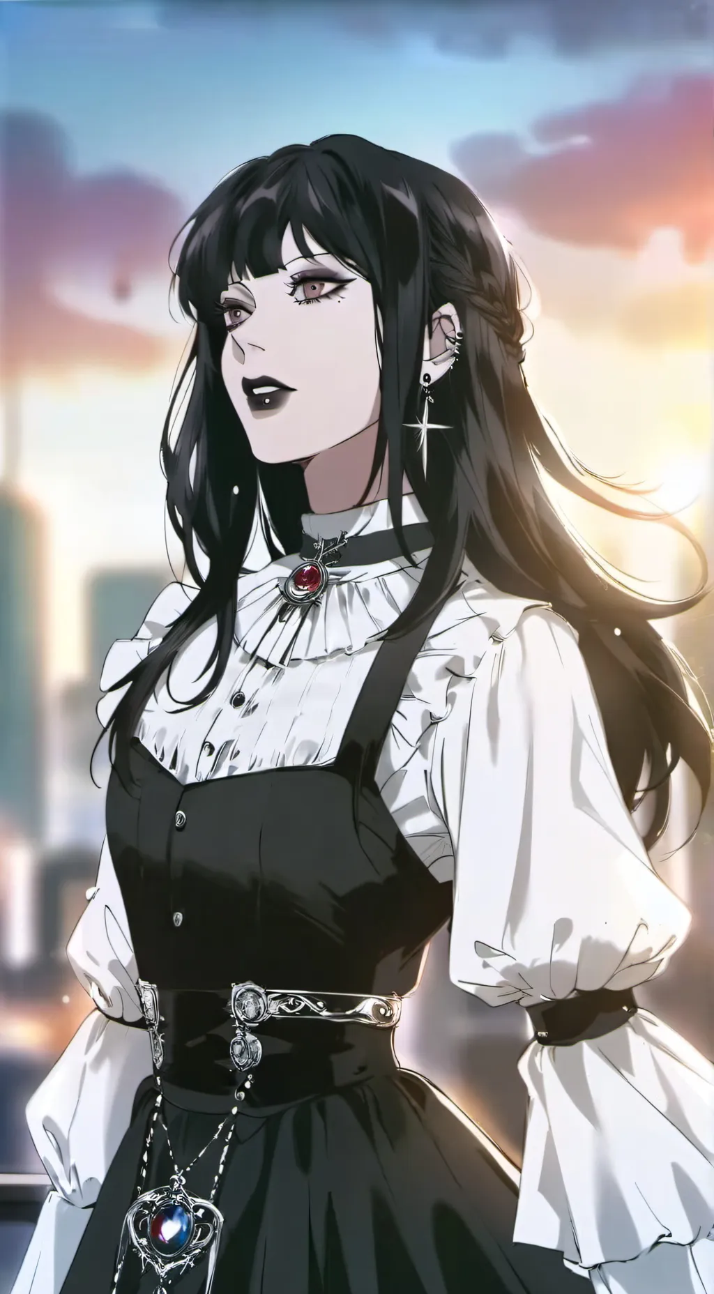 ai character: Ramona 🖤🕸 background