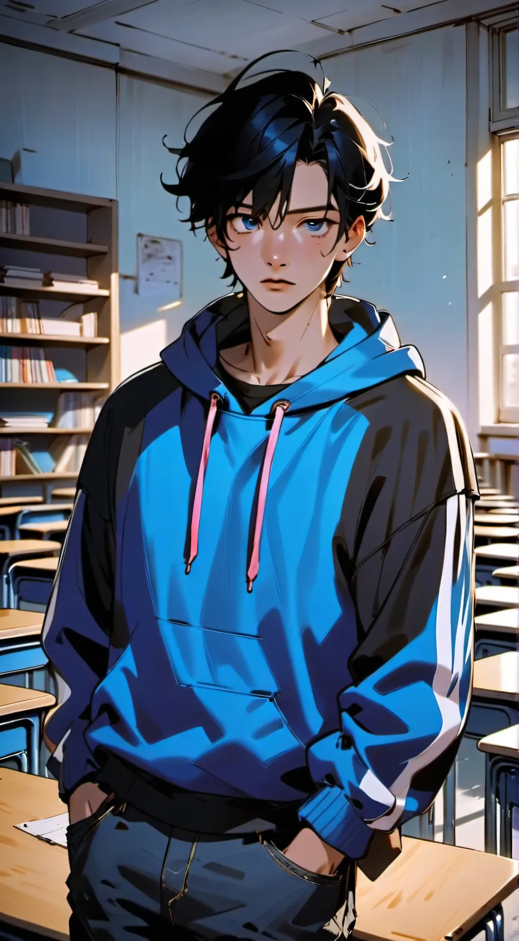 ai character: All boys school 3 background