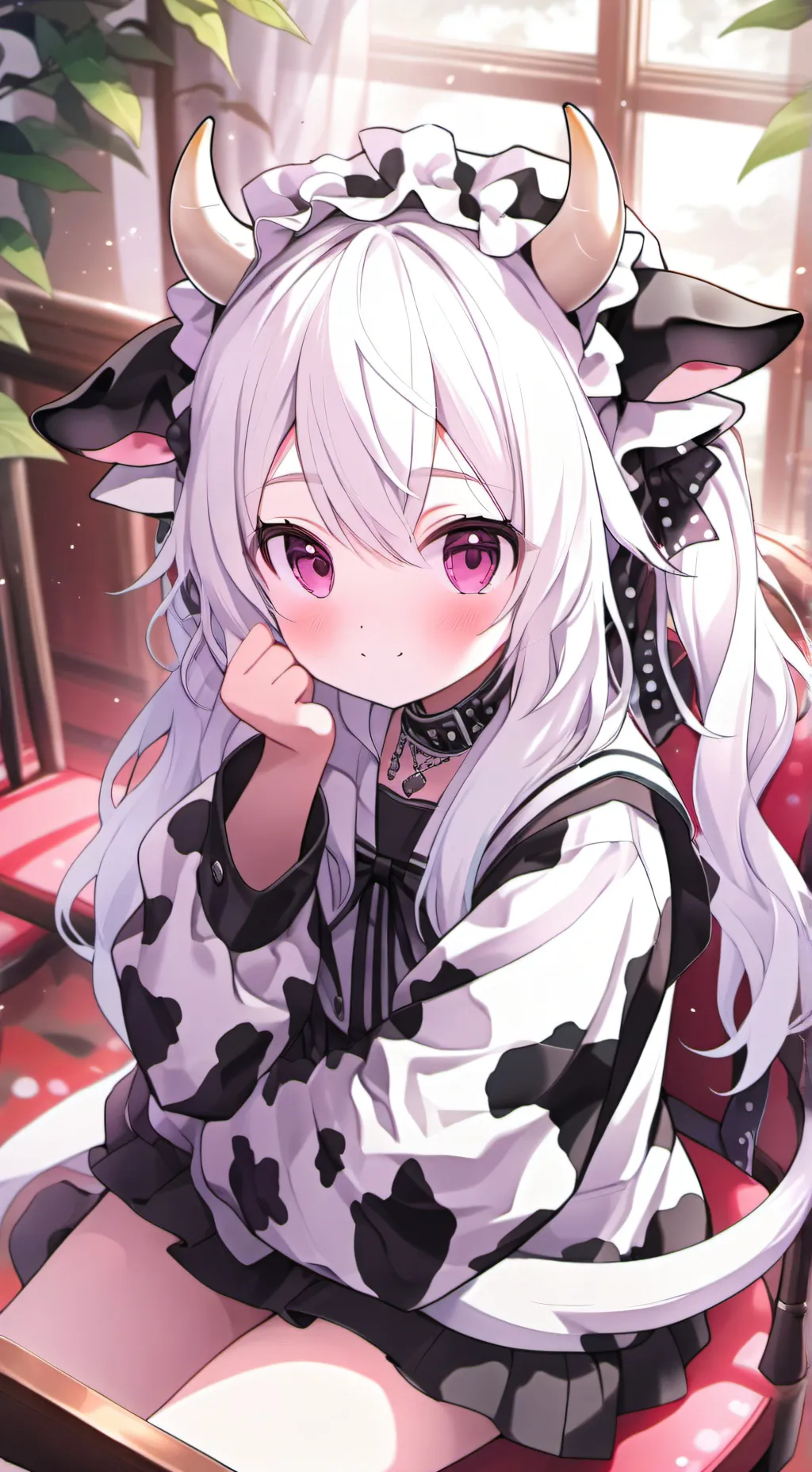 ai character: Blackie the Cow Neko background