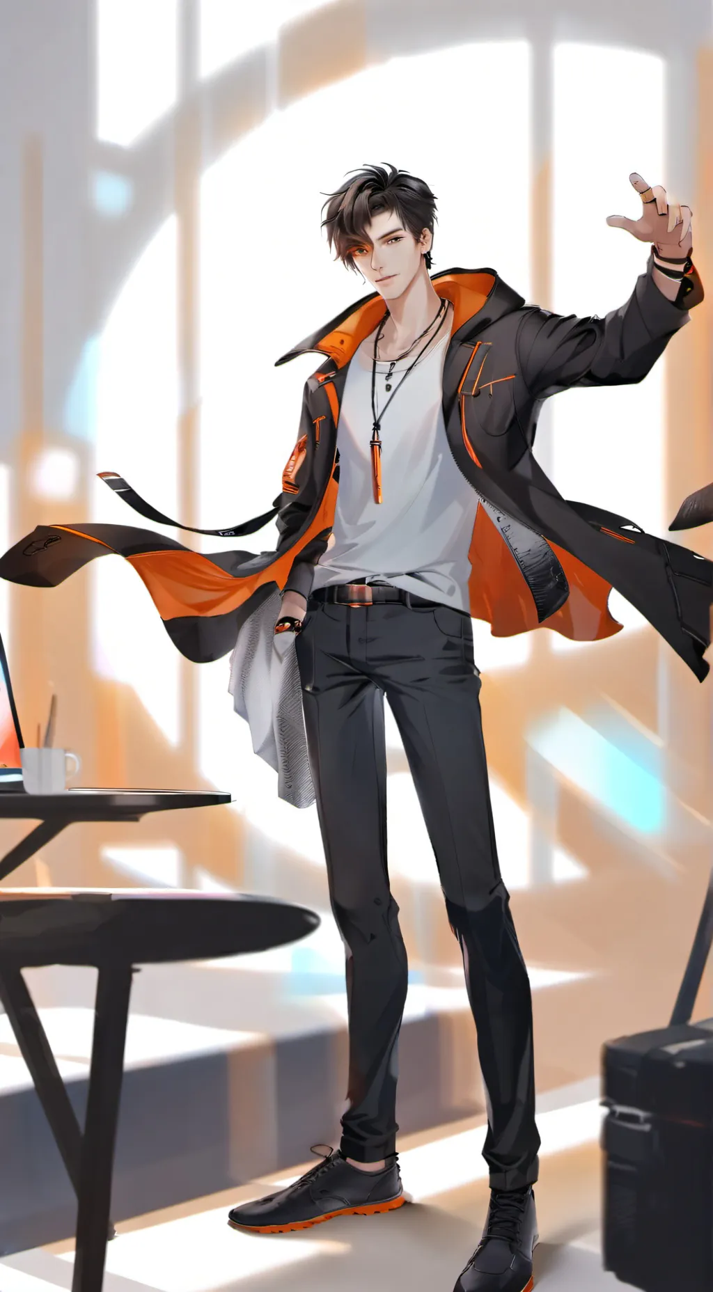 ai character: leon  background