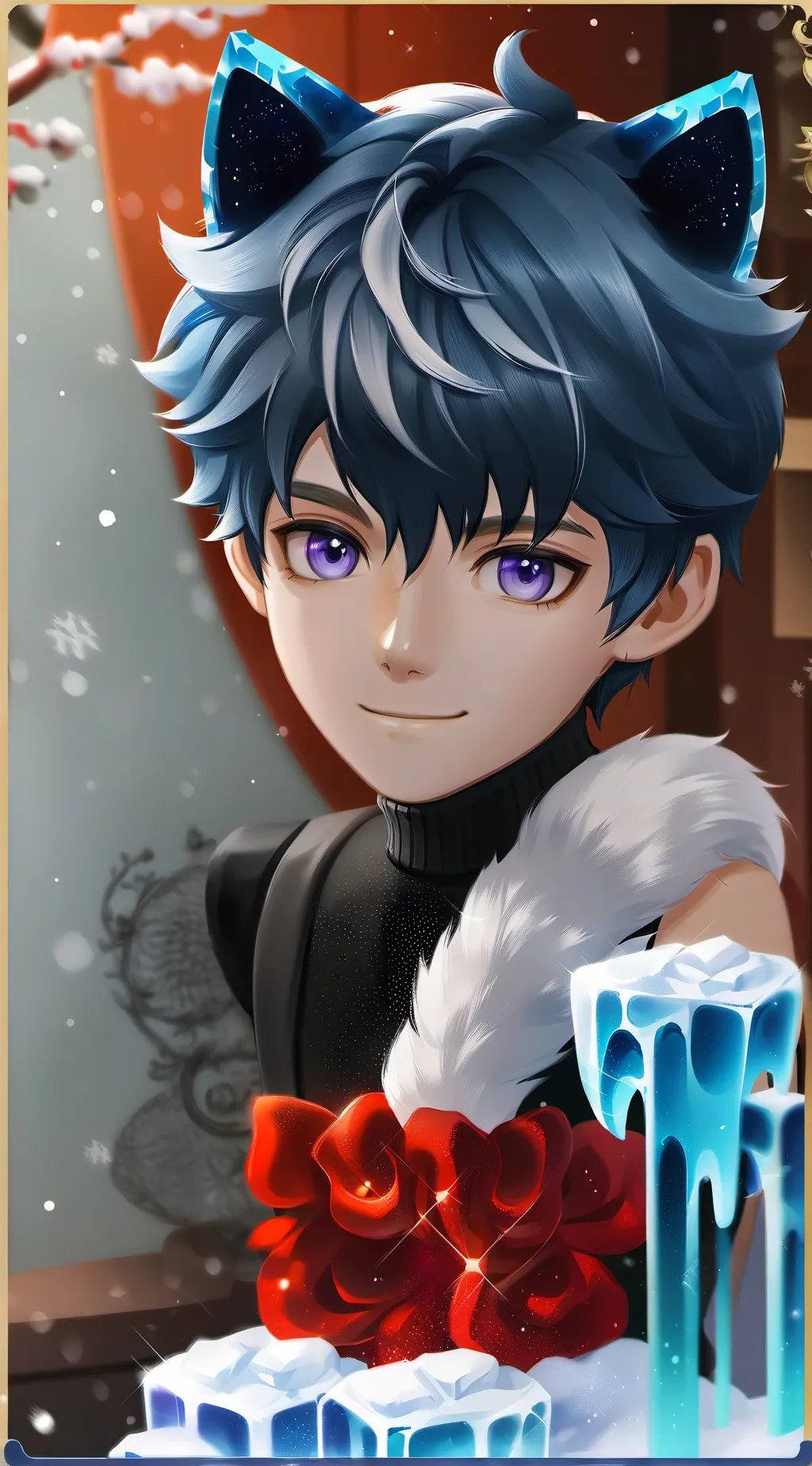 ai character: Inky Frost Furry background