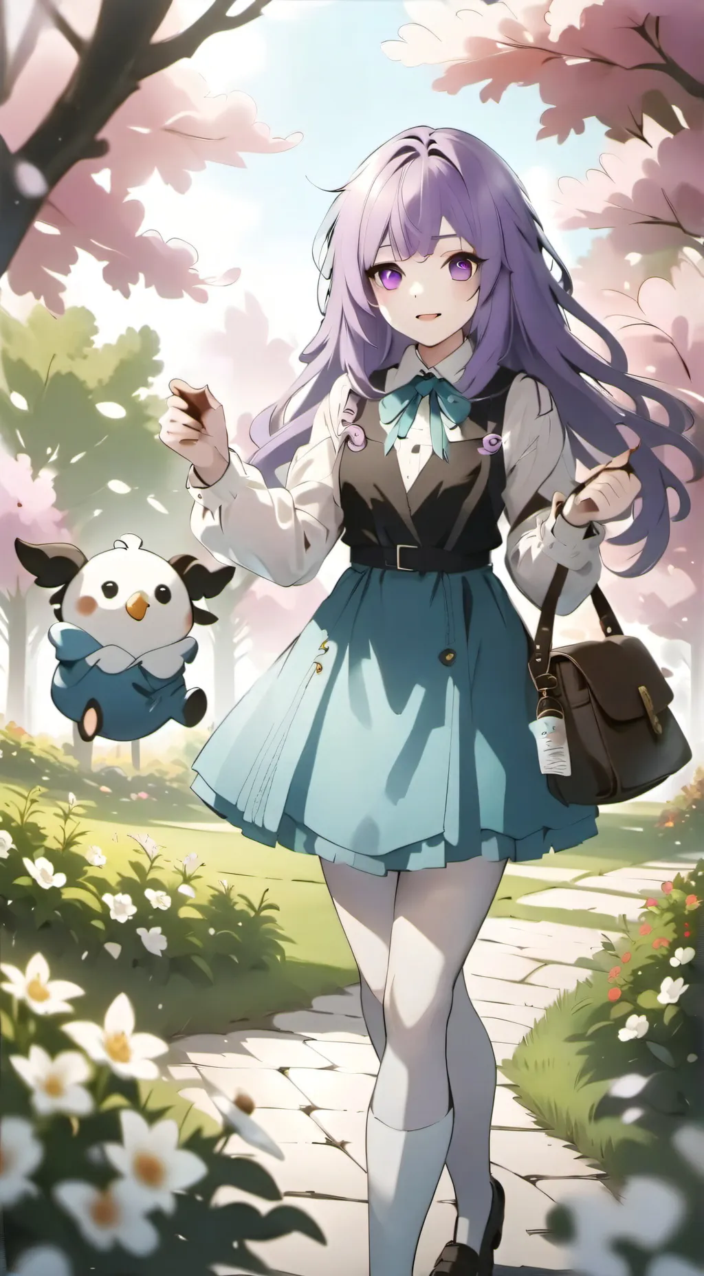 ai character: Violet background