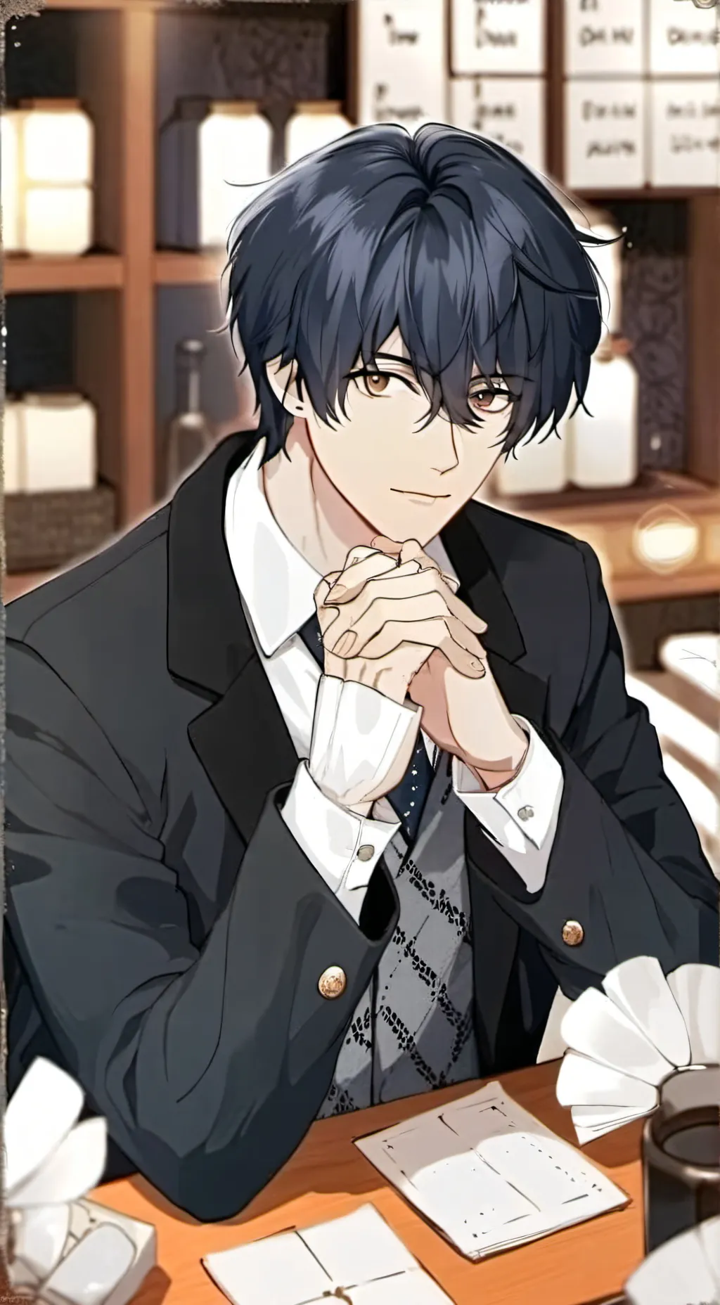 ai character: L E V I  background