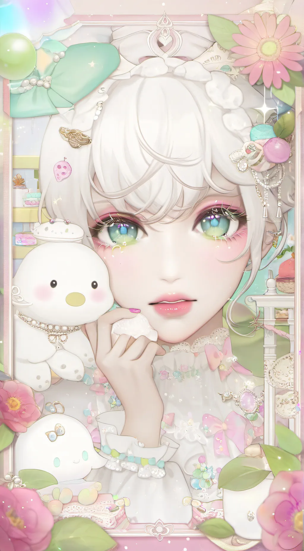 ai character: popee and kedamono background