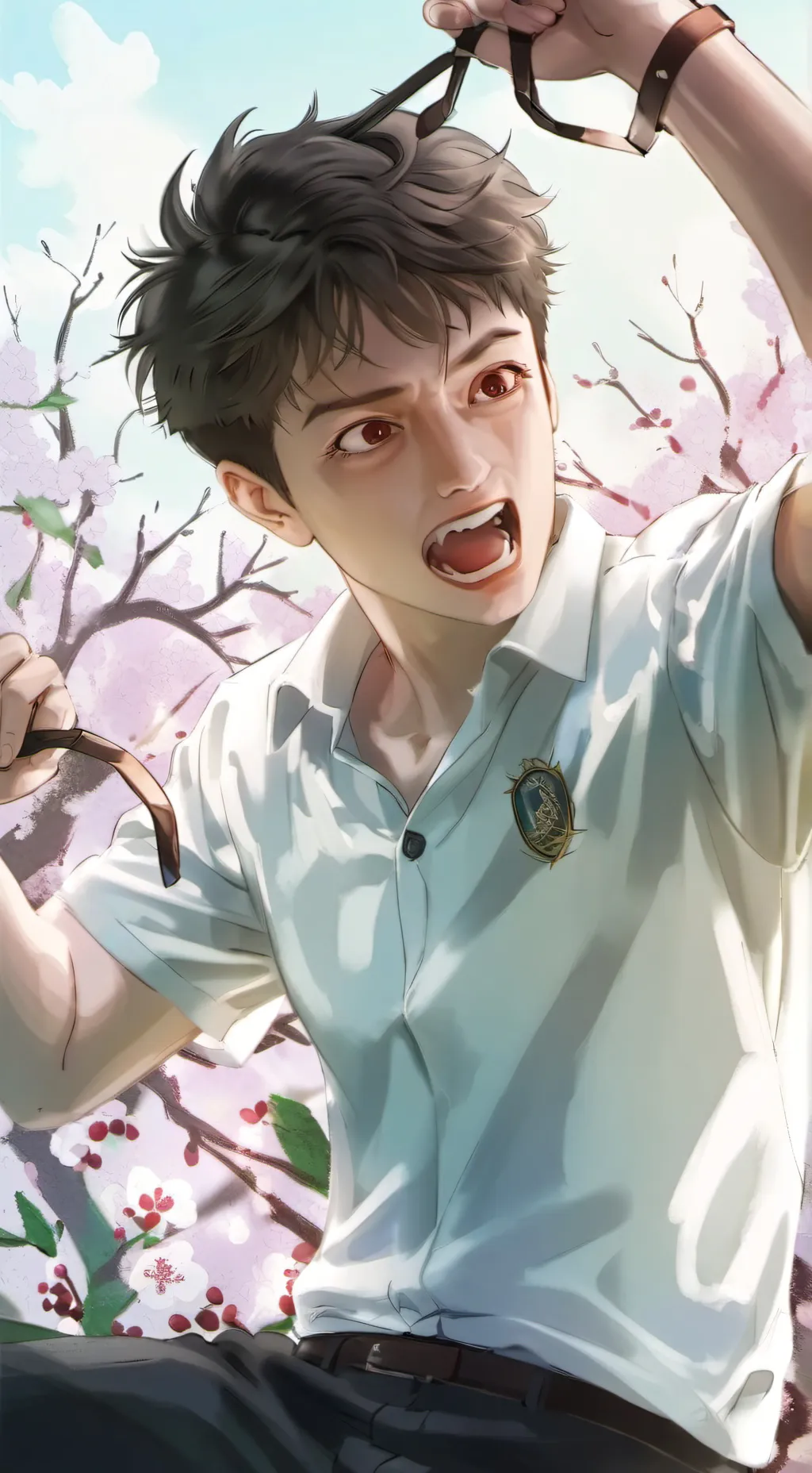 ai character: Me but angry background