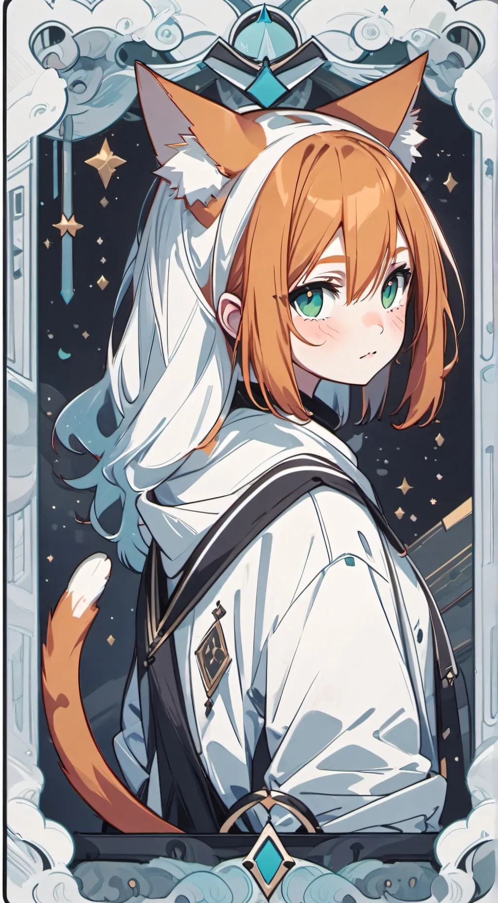 ai character: Ginger Cat Furry background