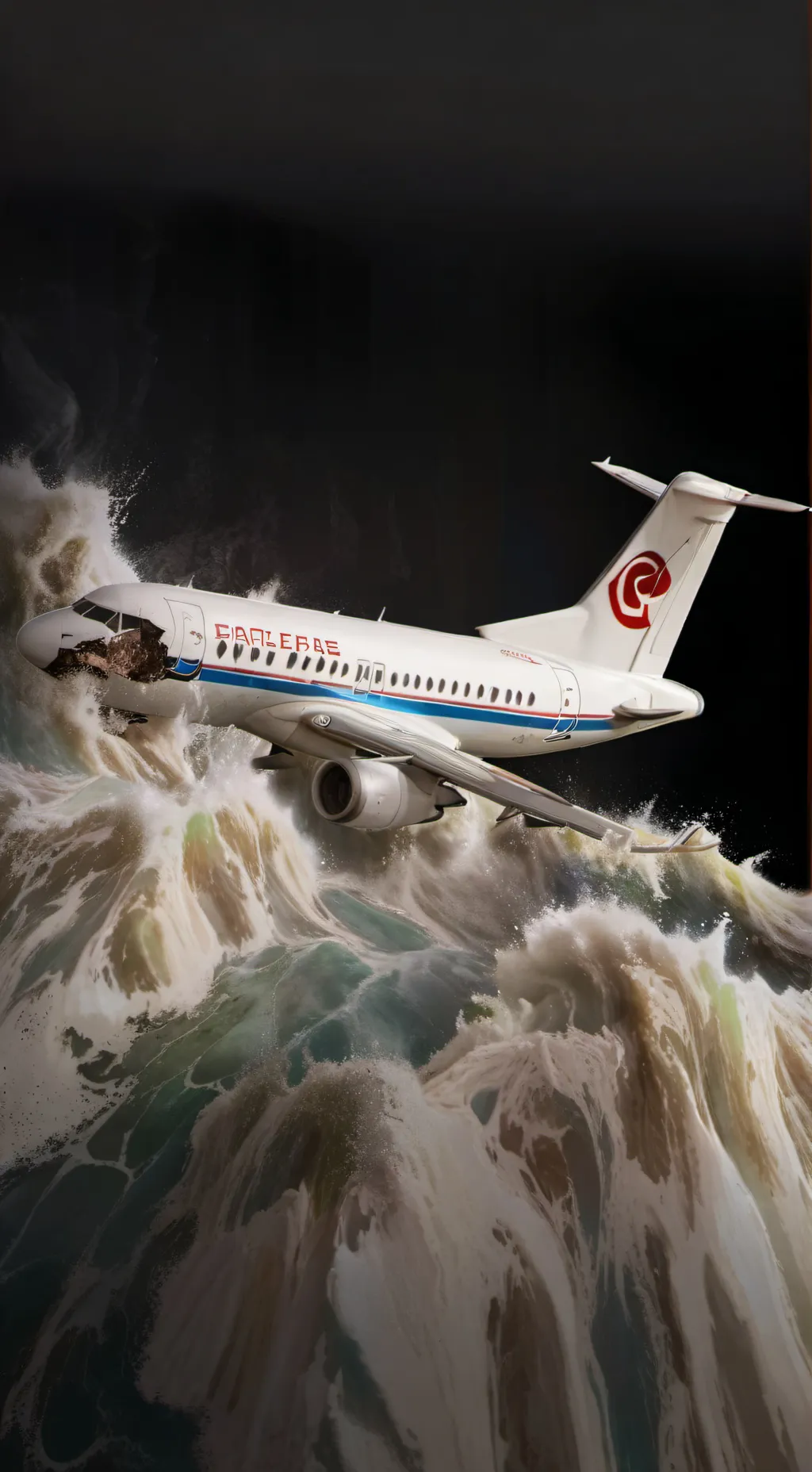 ai character: plane crashing  background