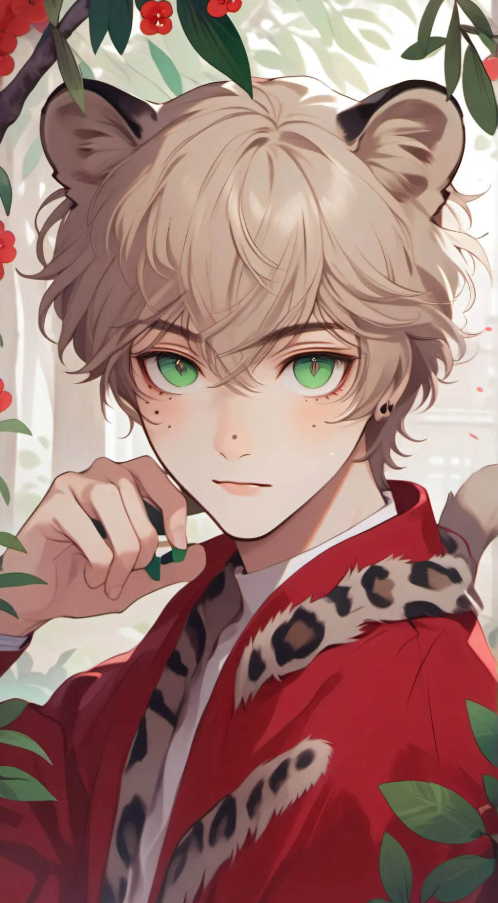 ai character: Spotted Leopard Furry background