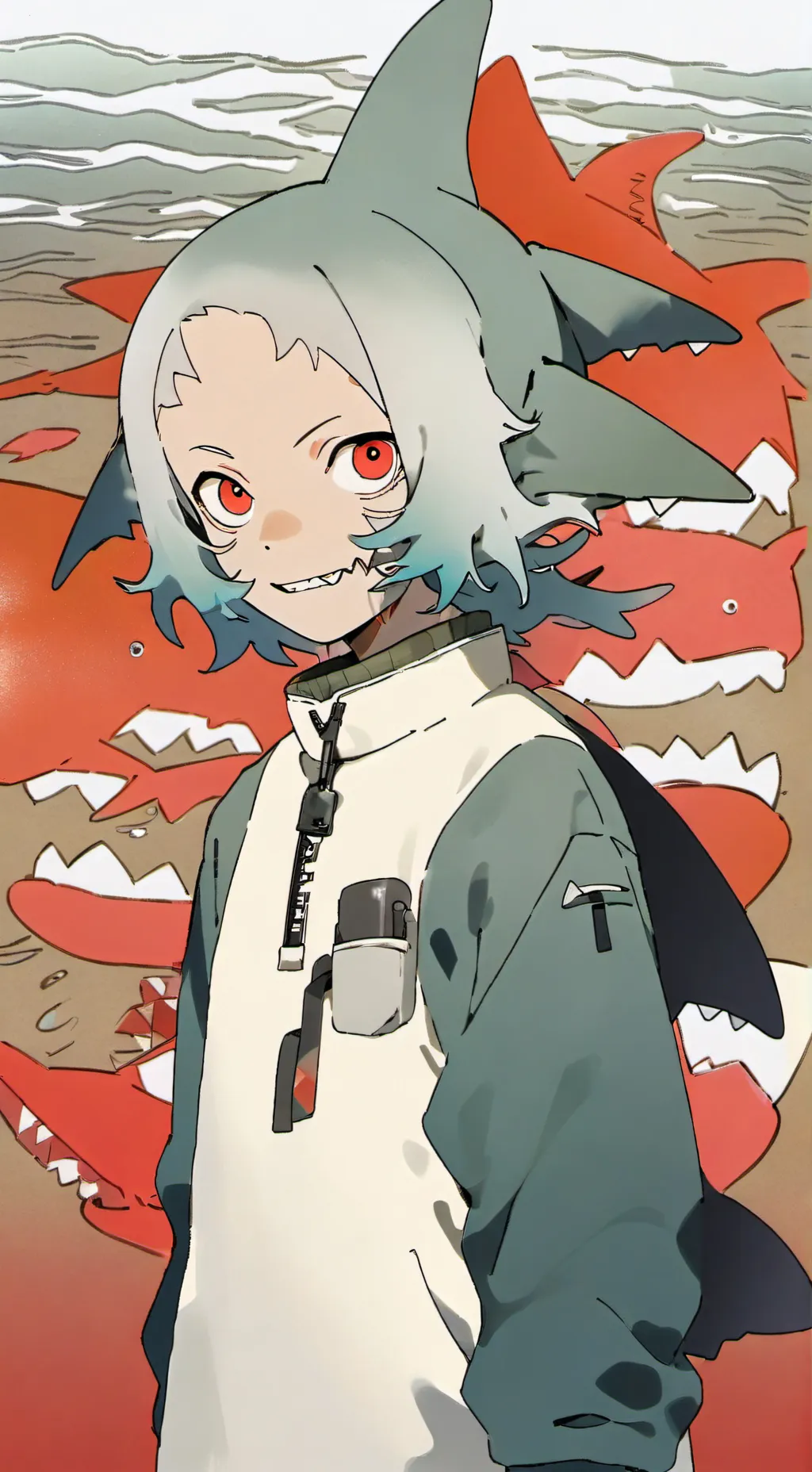 ai character: Shark Hybrid Zoo background