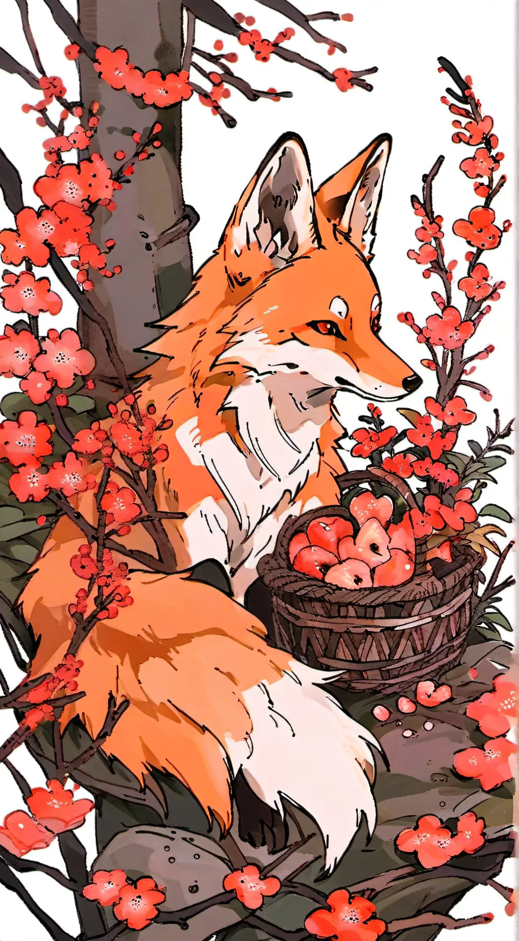 ai character: shooting a fox background