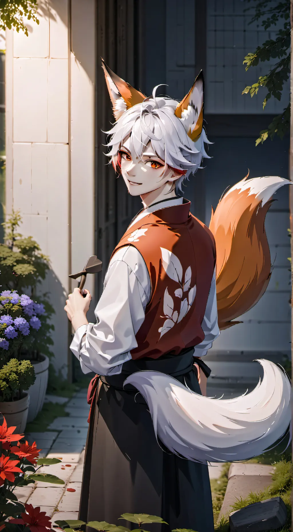 ai character: Digging Fox Furry Spirit background