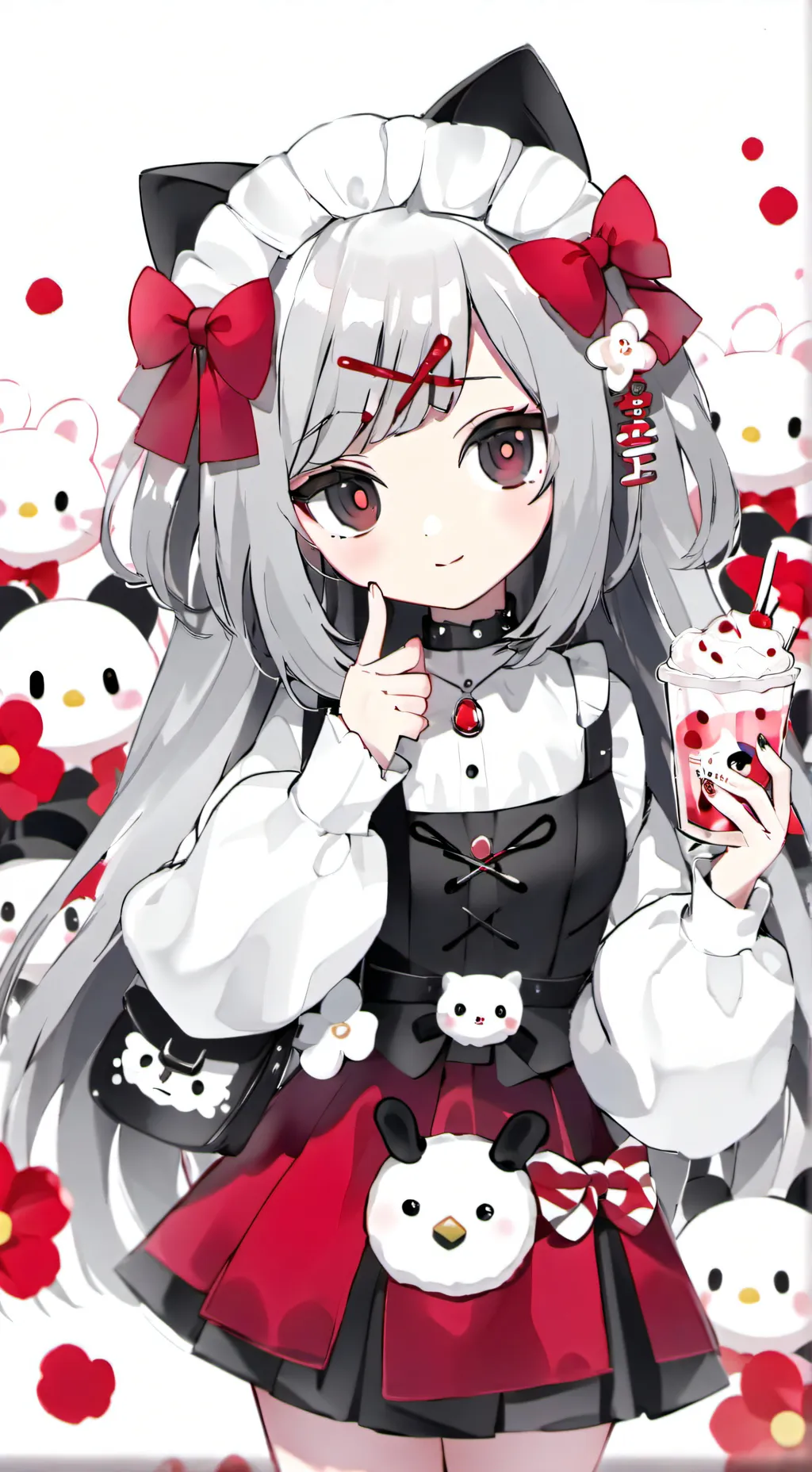 ai character: hello Kitty  background