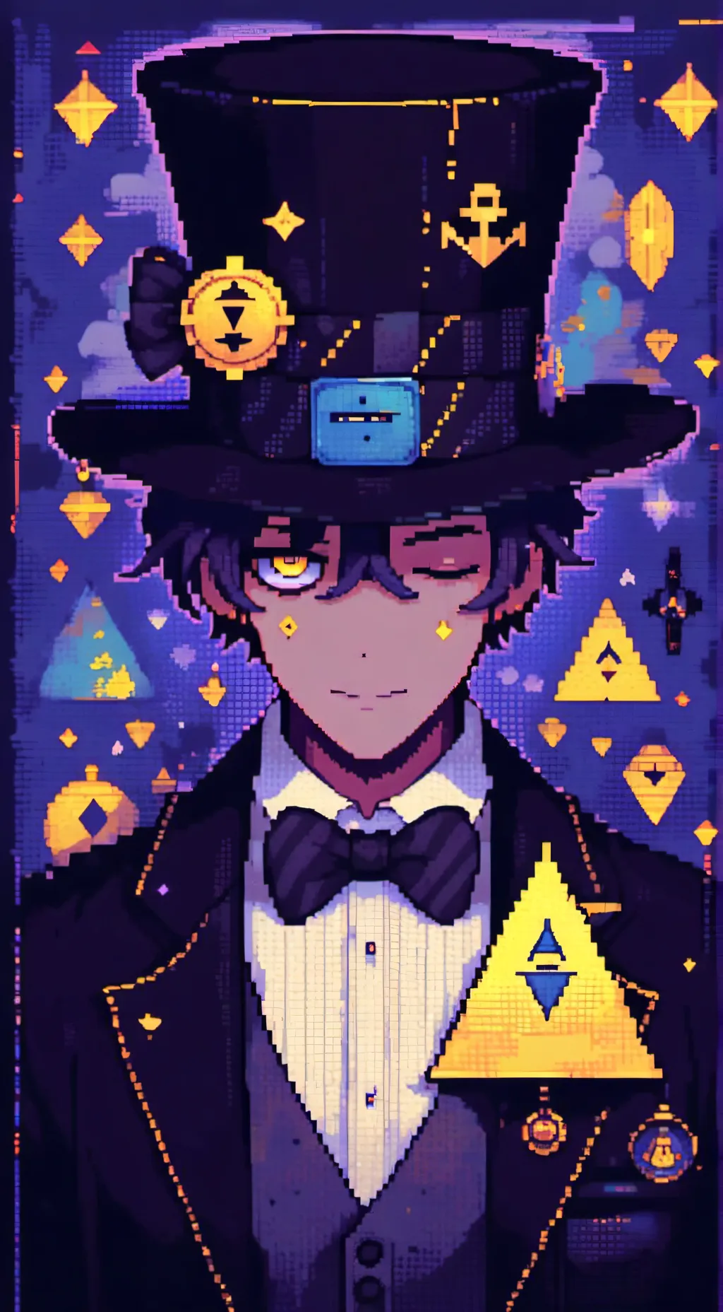 ai character: Bill cipher  background