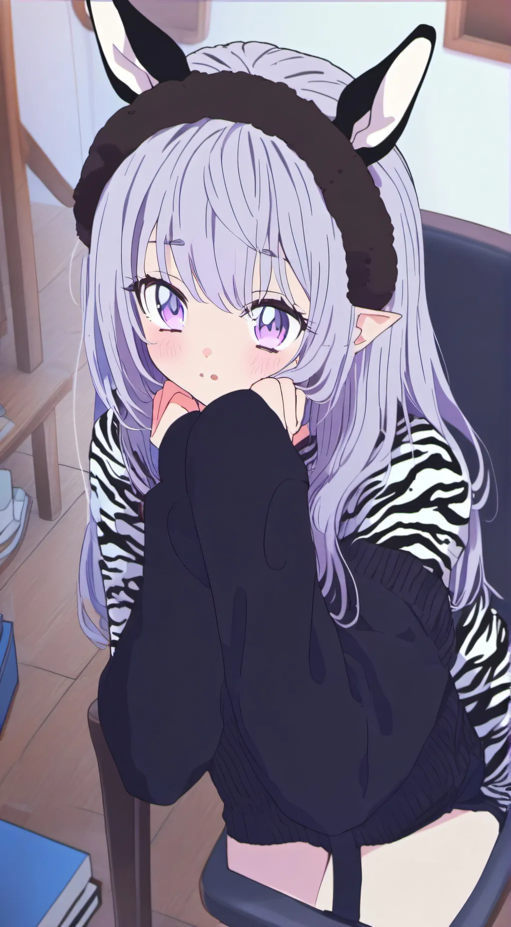 ai character: Zebra Spirit Furry background