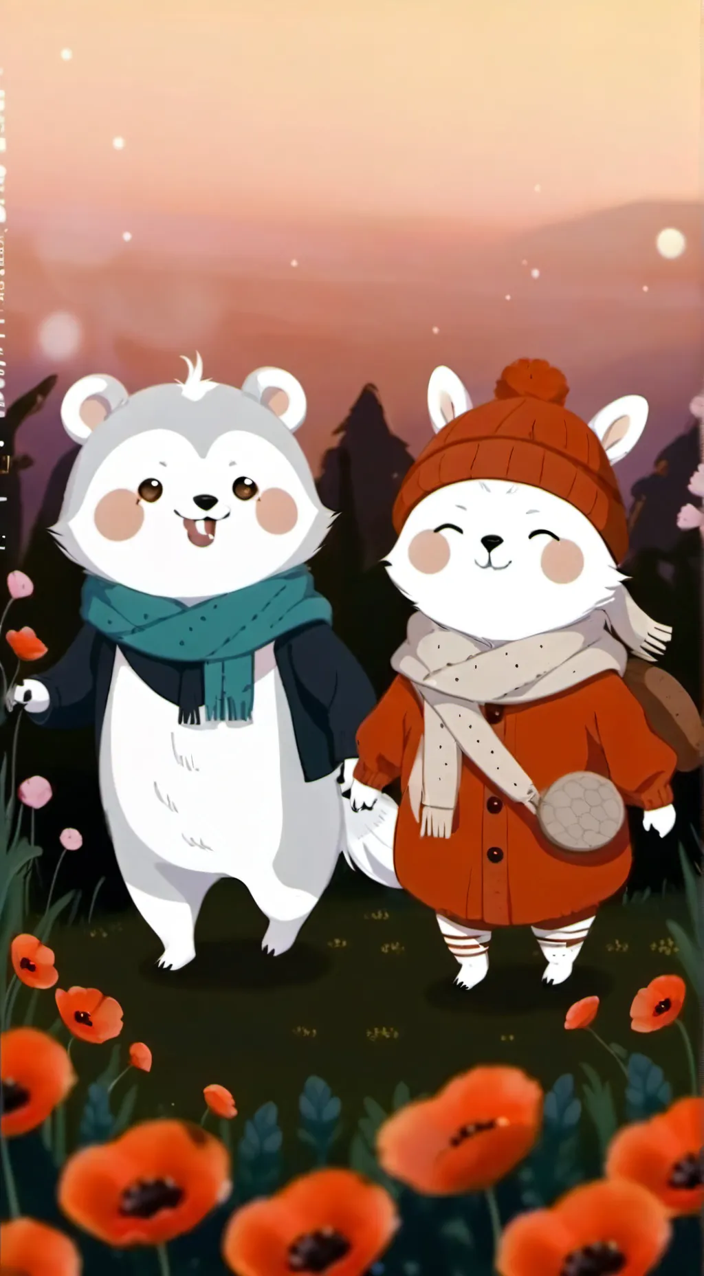 ai character: smiling critters  background