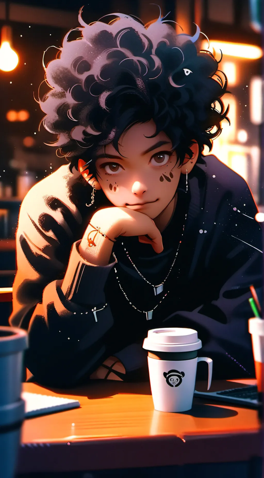 ai character: The Quantum Latte  background