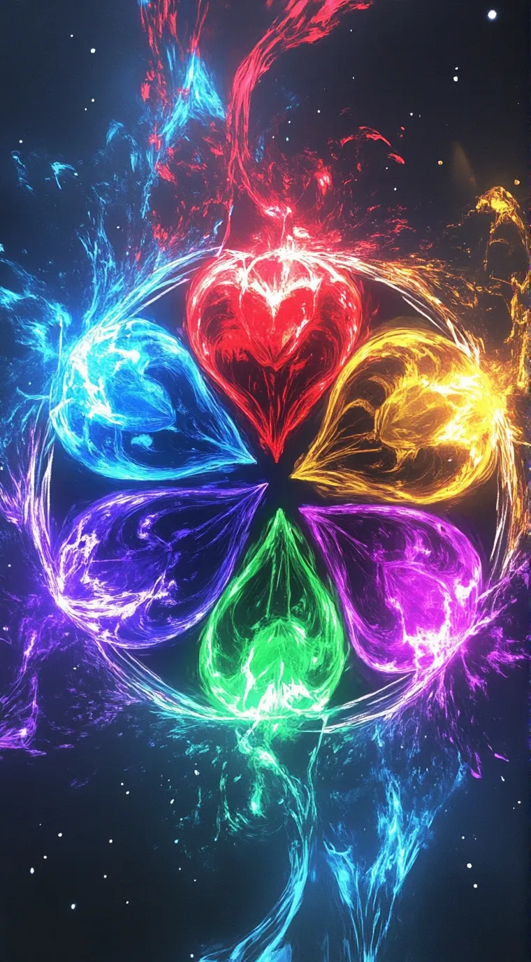 ai character: hearts background