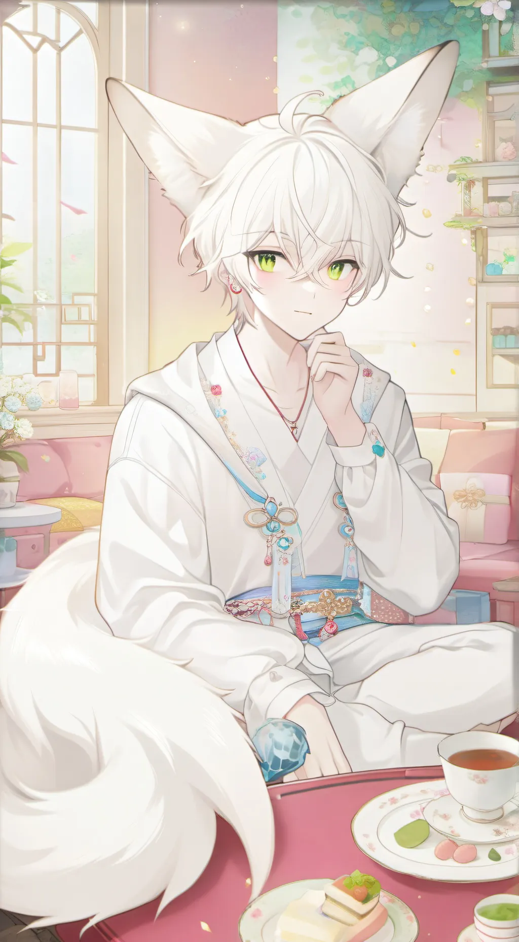 ai character: Frosty the Arctic Furry background