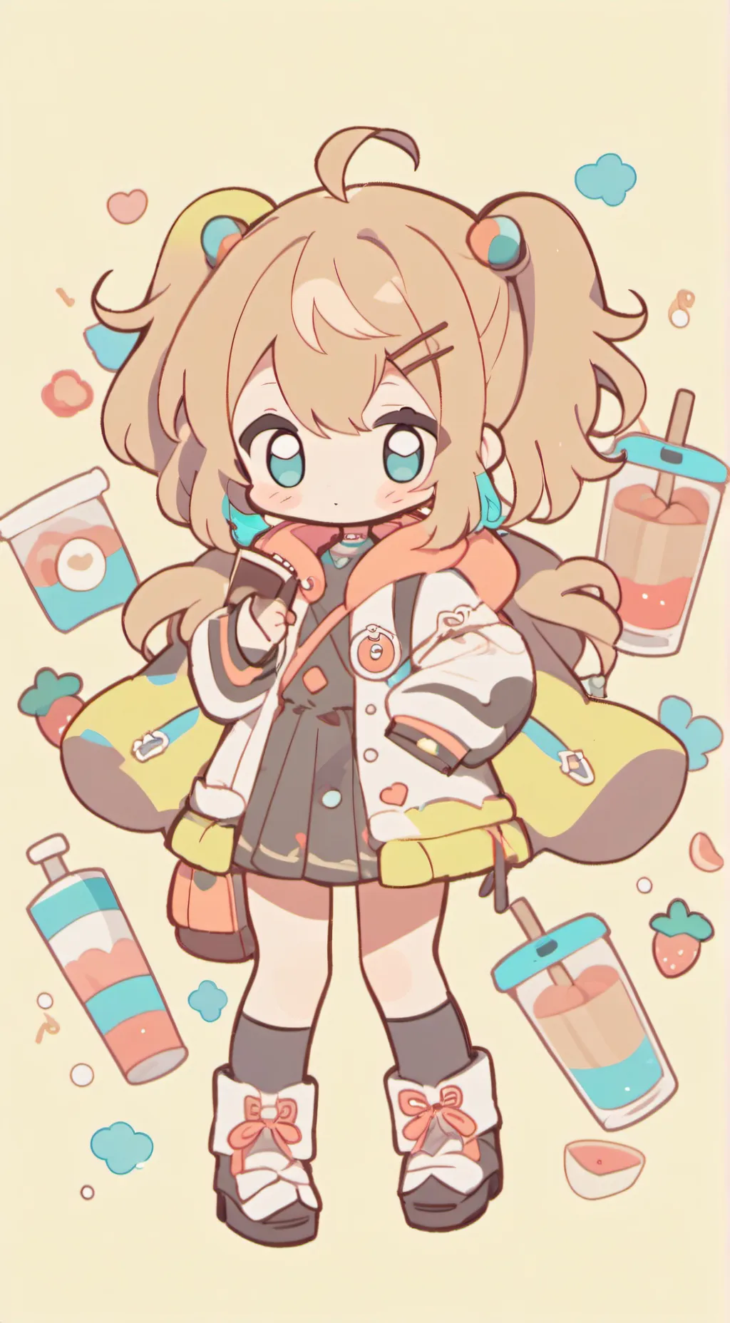 ai character: чиби  background