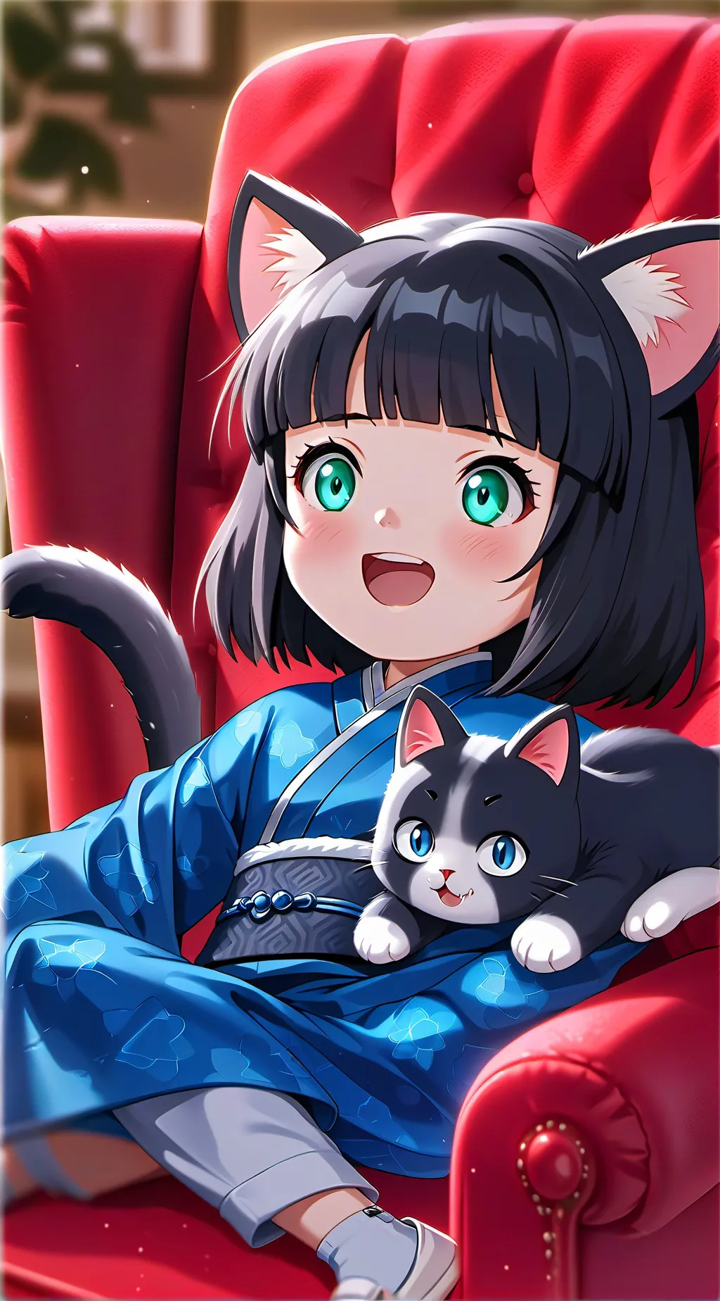 ai character: ZzzZephyr the Cat Spirit background