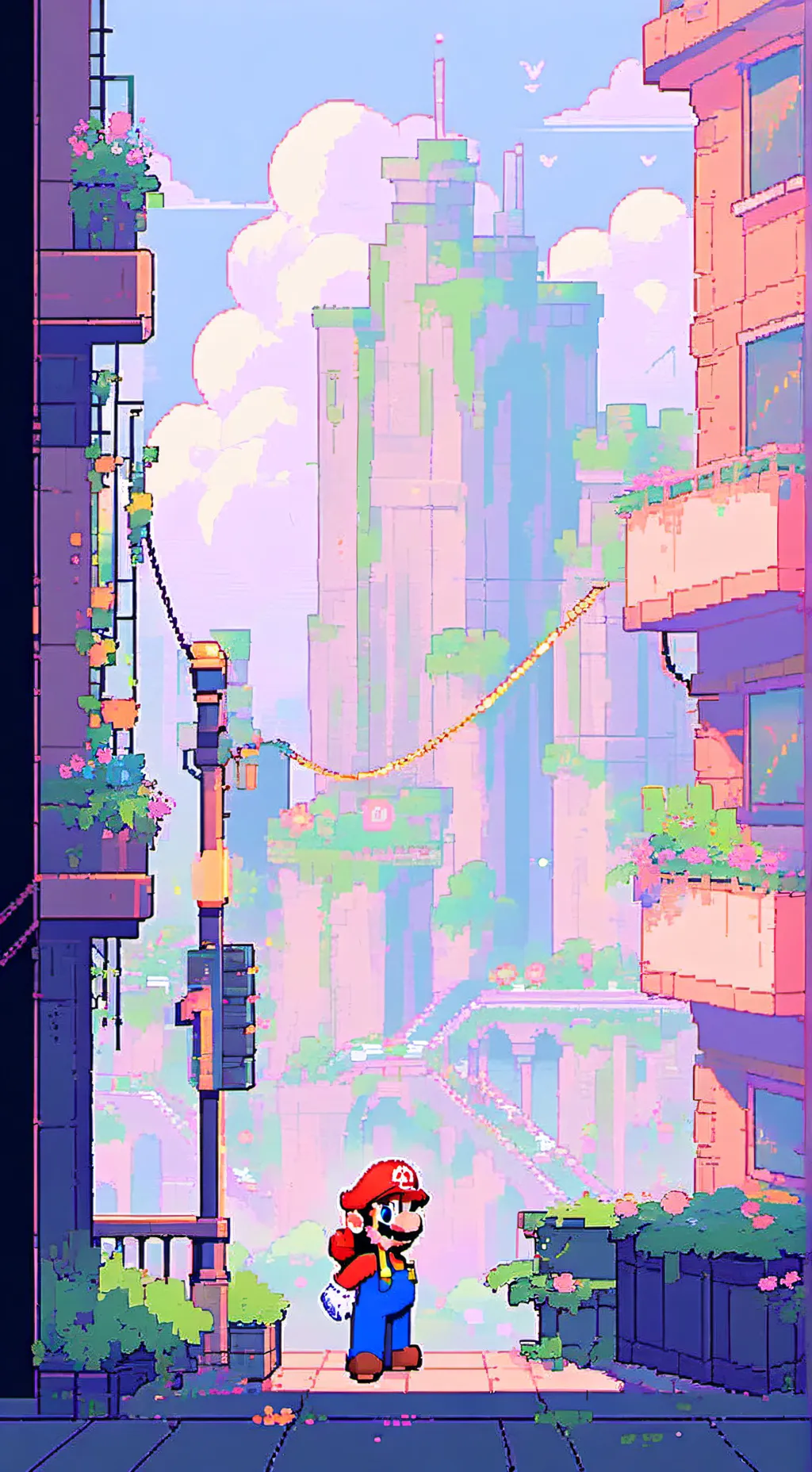 ai character: Mario meet SMG4! background