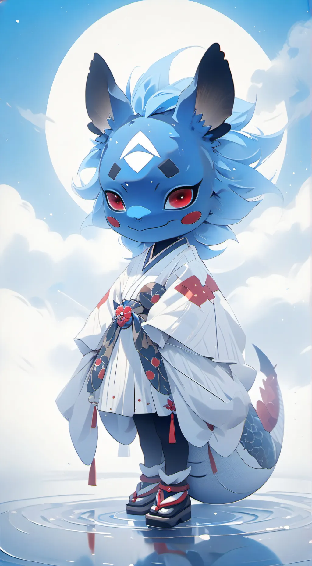 ai character: blue background