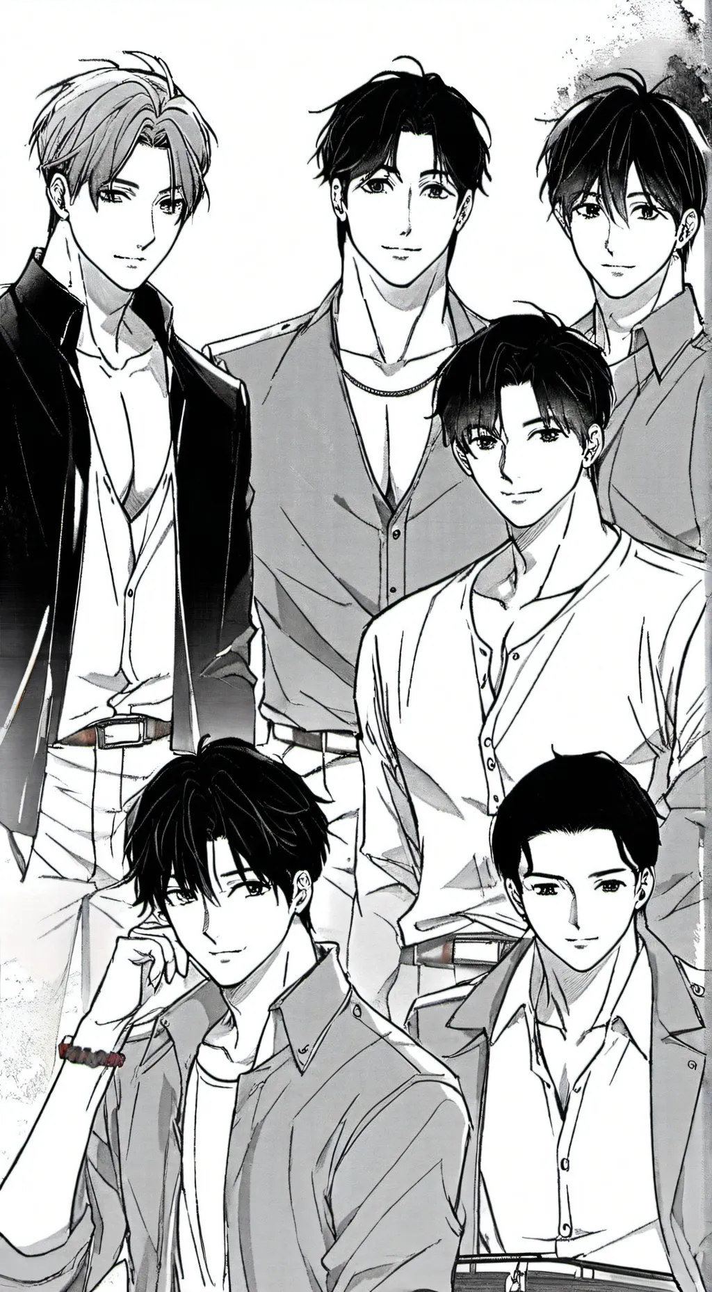 ai character: 6 boy bestfriends background