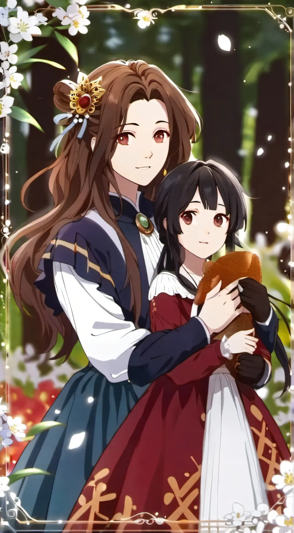 ai character: relation mére fil background