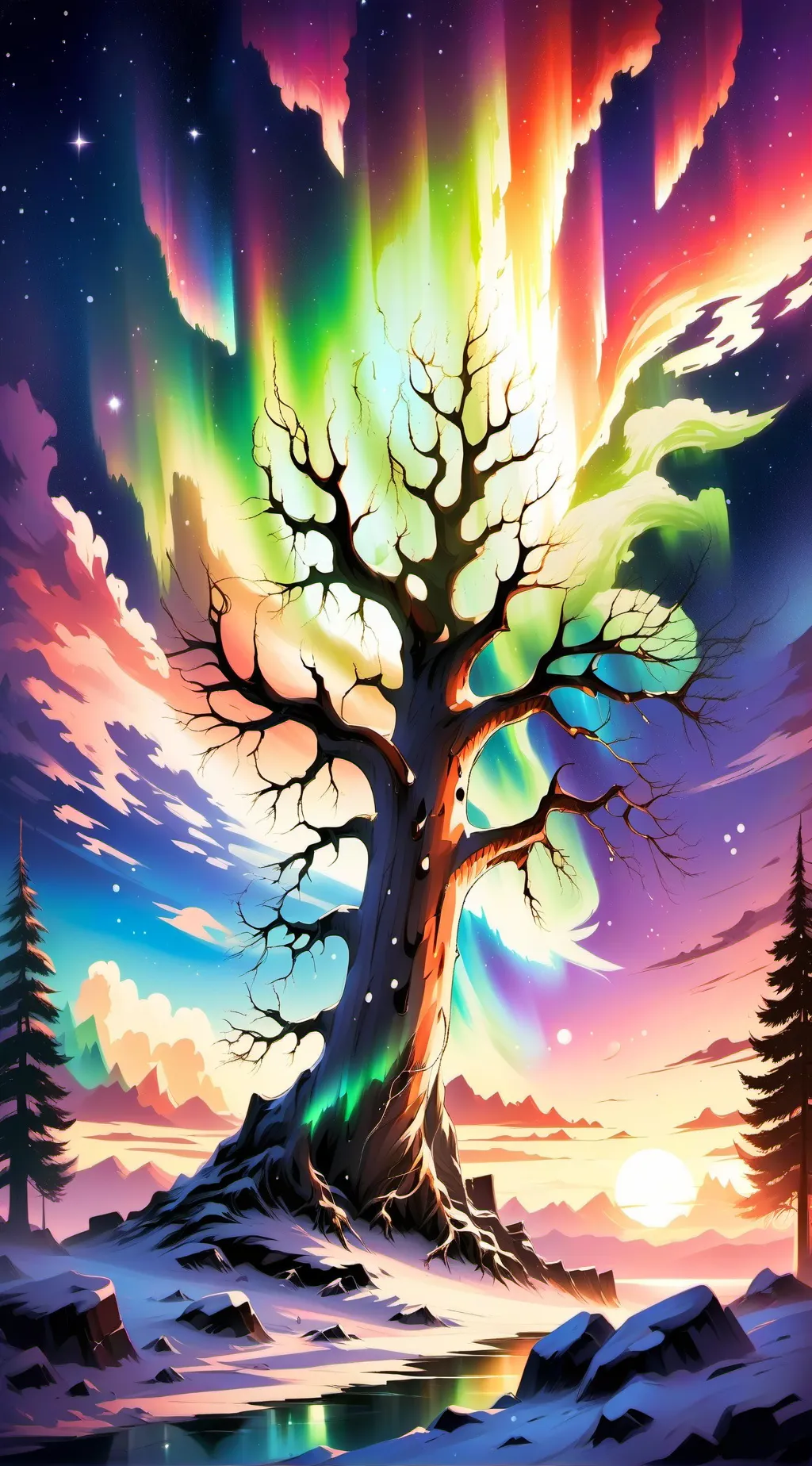 ai character: Tree of life  background