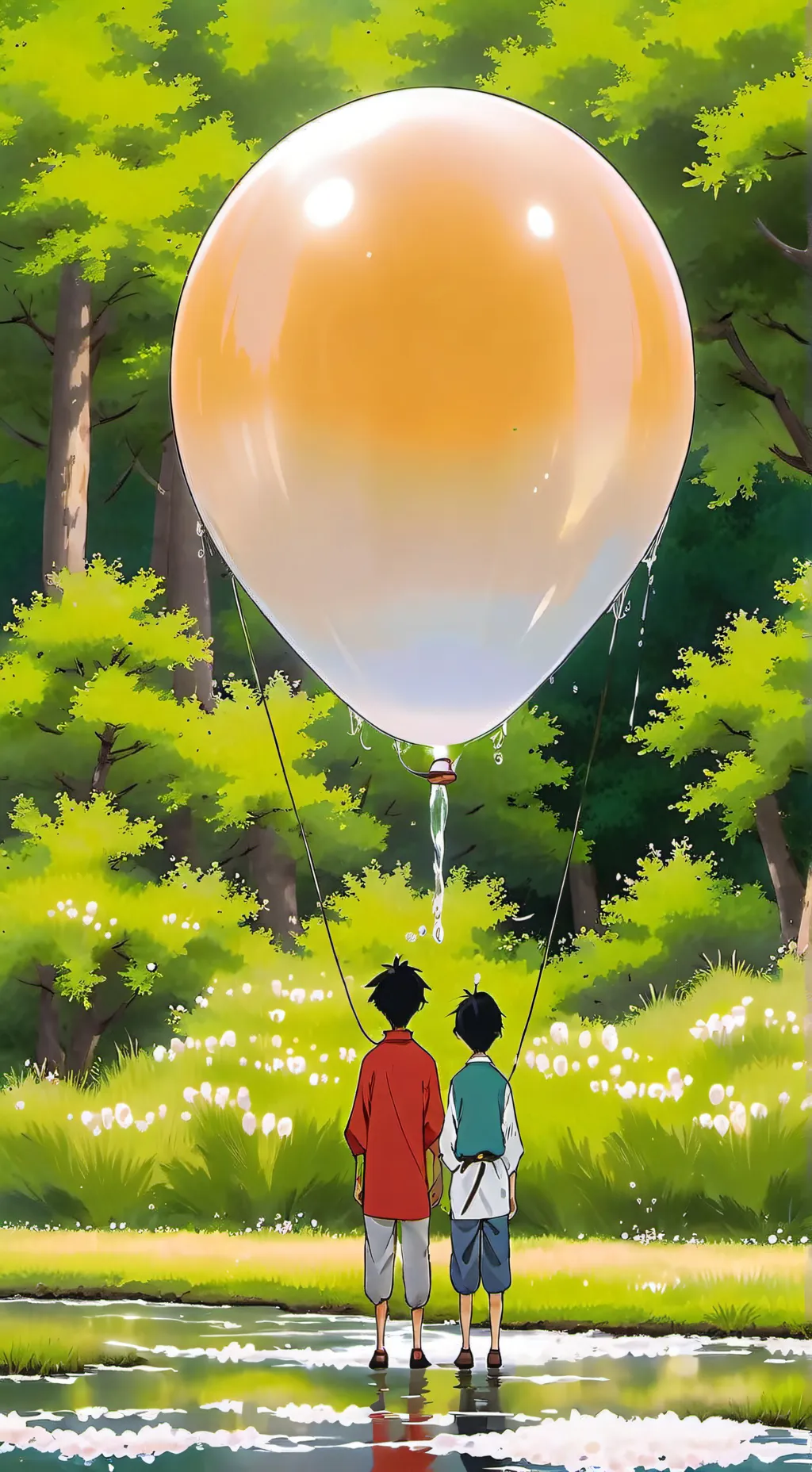 ai character: Giant water ballon background