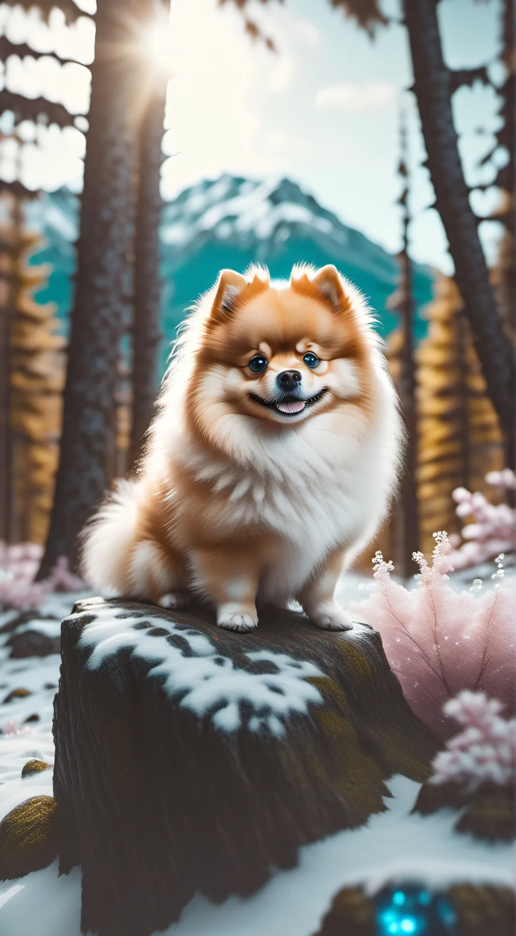 ai character: mini fluffy pom background