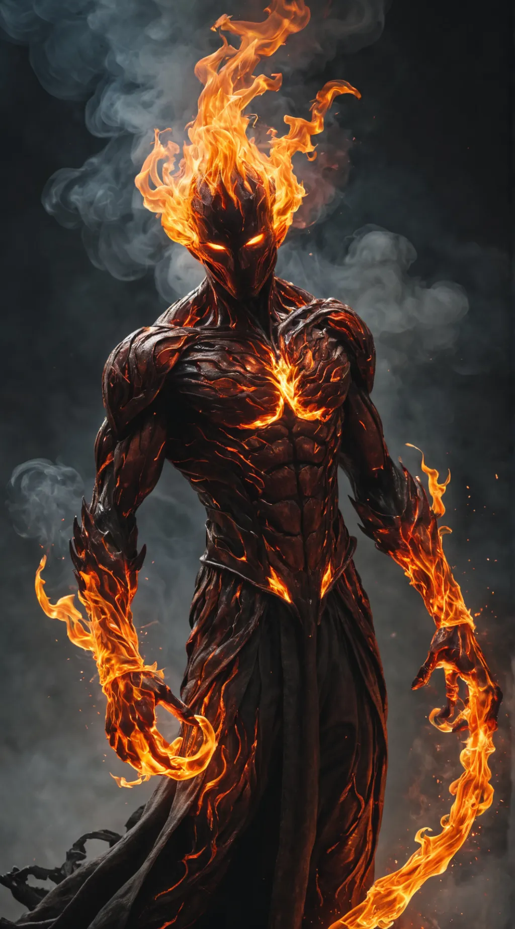 ai character: fireguy background