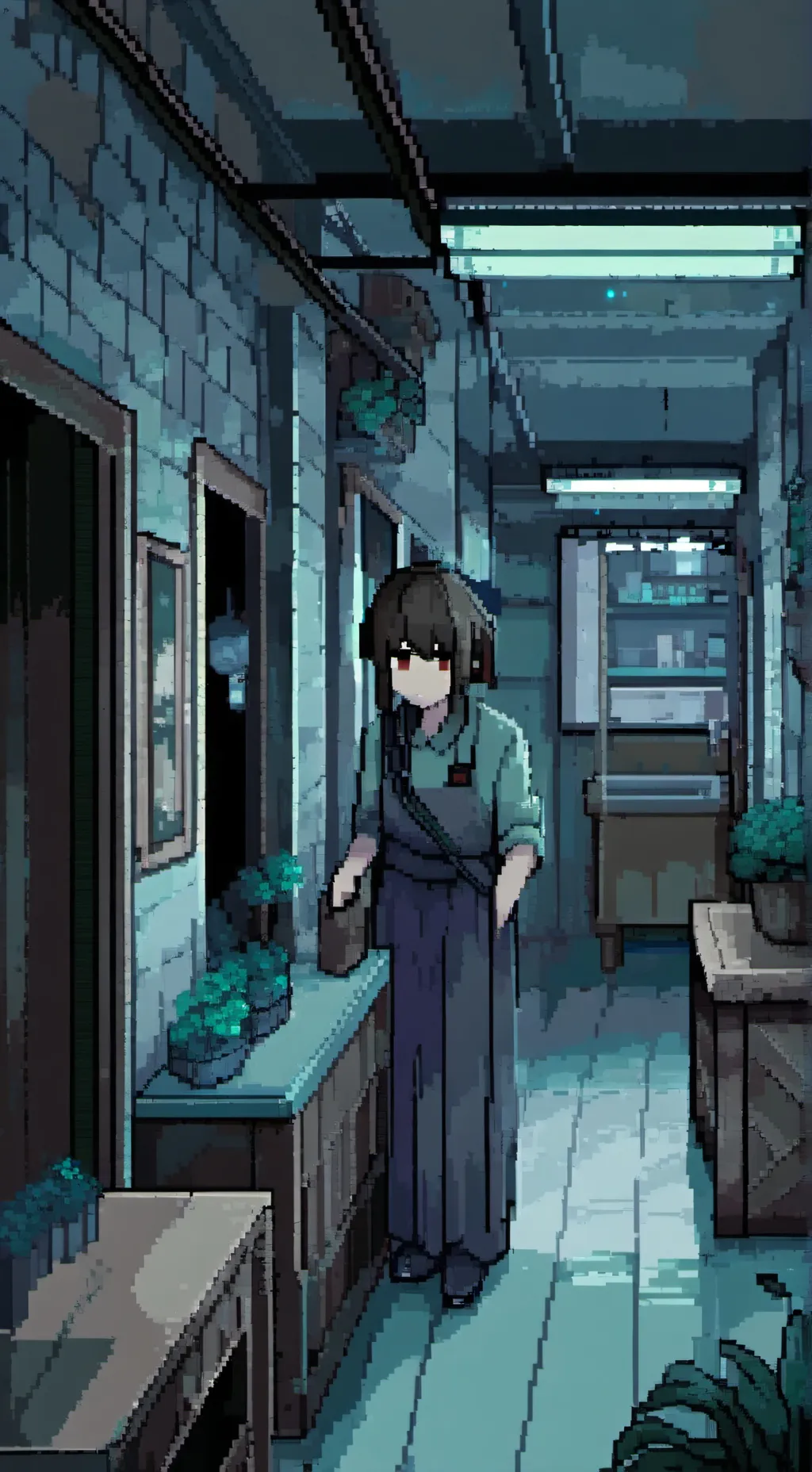 ai character: woman. background