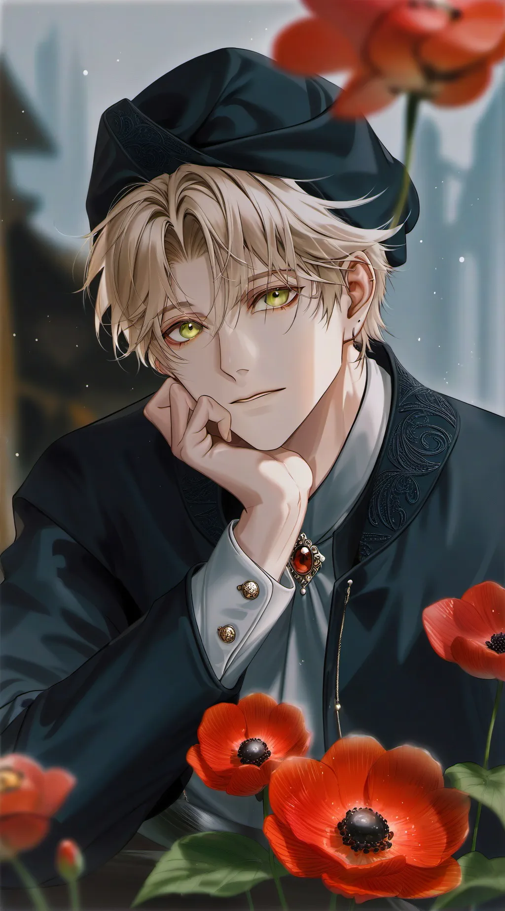 ai character: ~𝓵𝓮𝓸~🌹 background