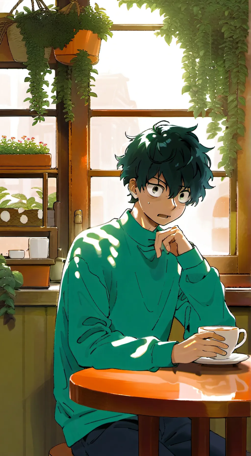ai character: Deku  background