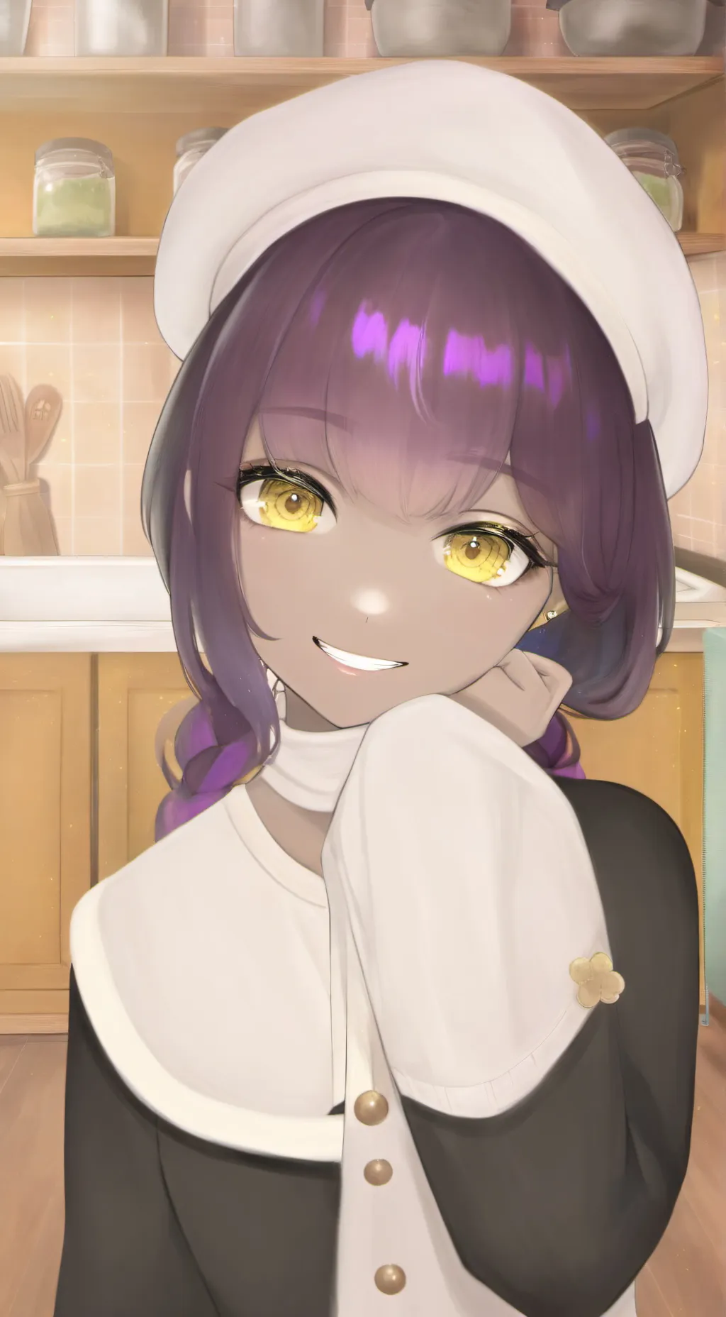 ai character: Lavender moon background