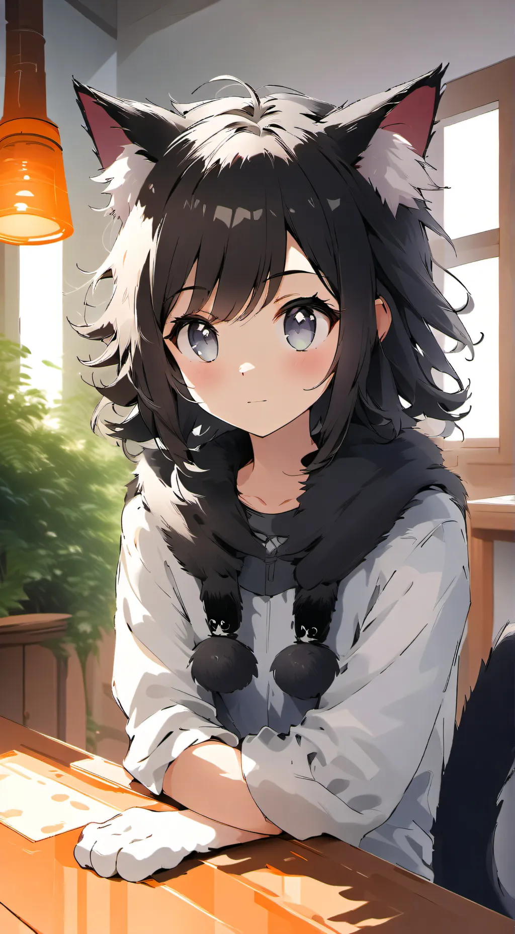 ai character: Quill the Cat Spirit background