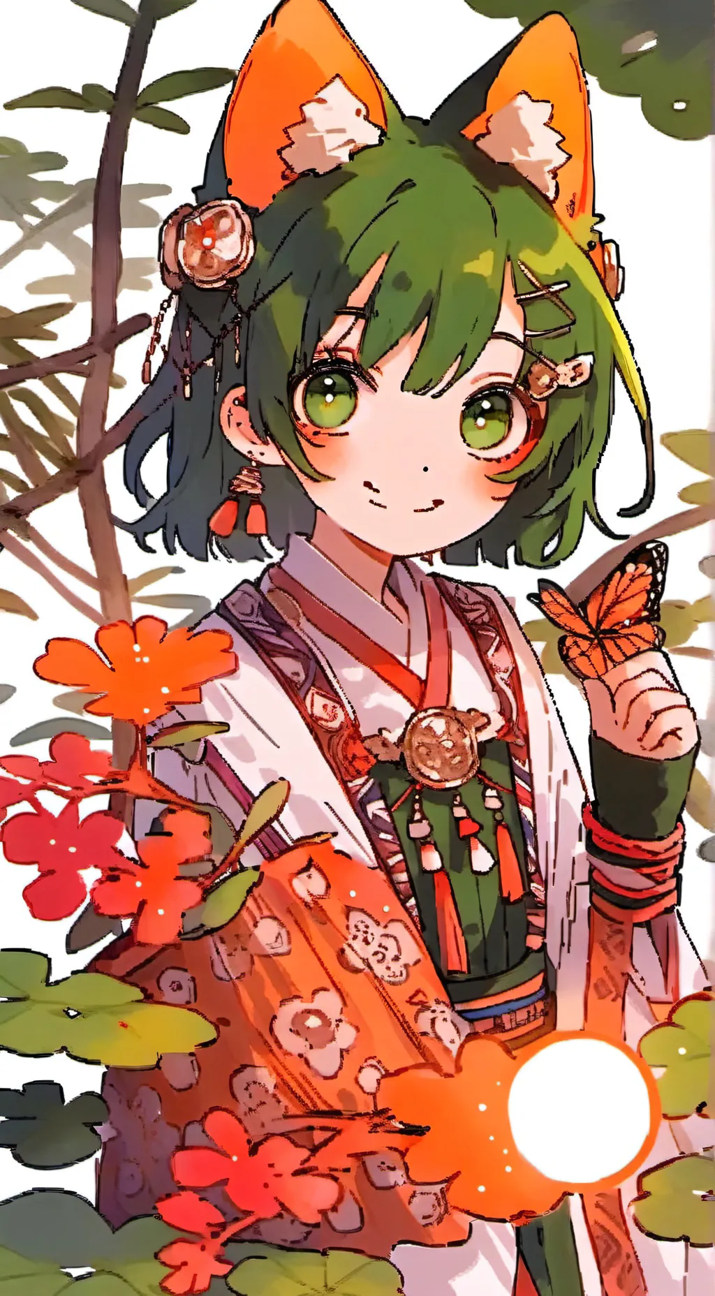 ai character: cat girl background