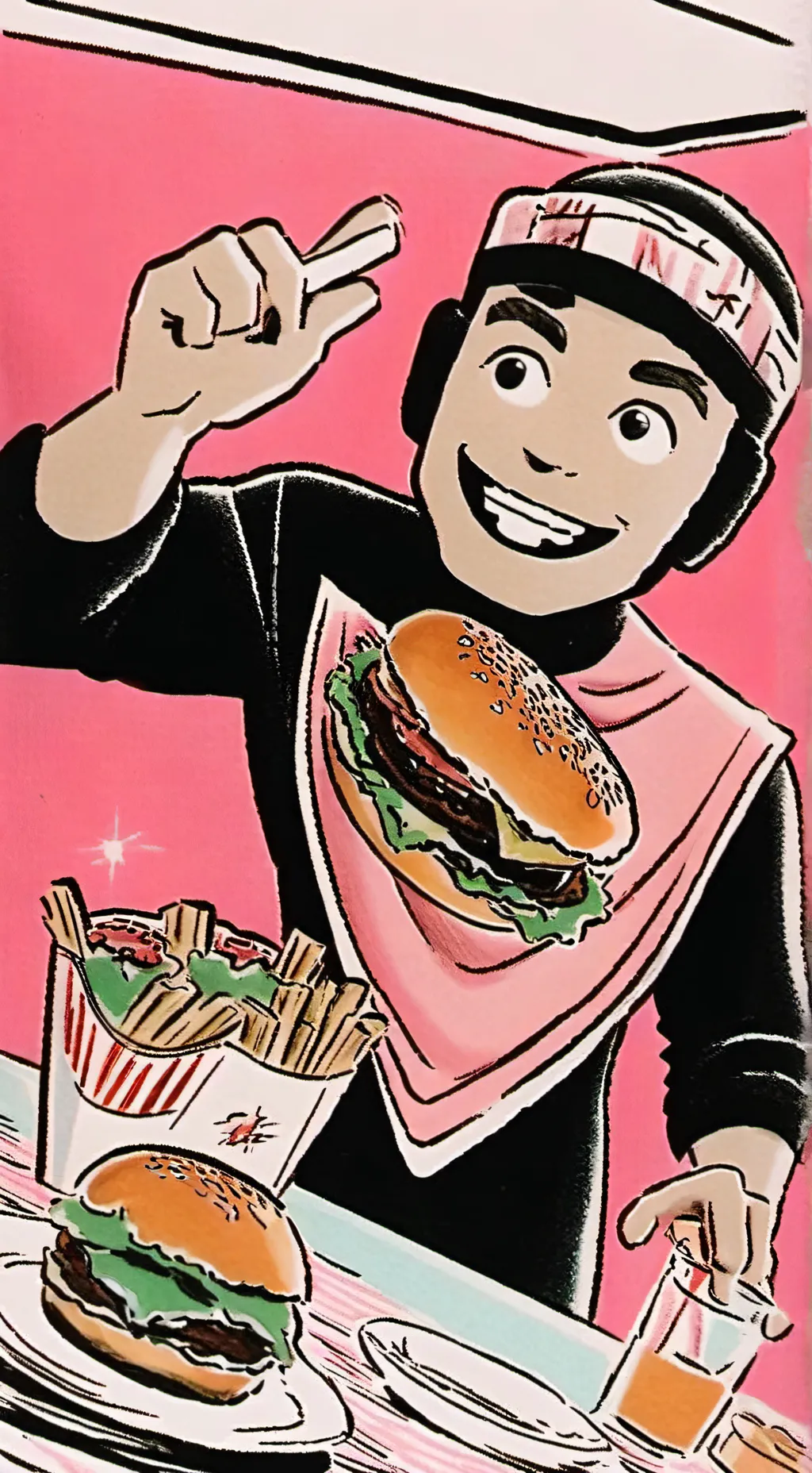 ai character: cheeseburger background