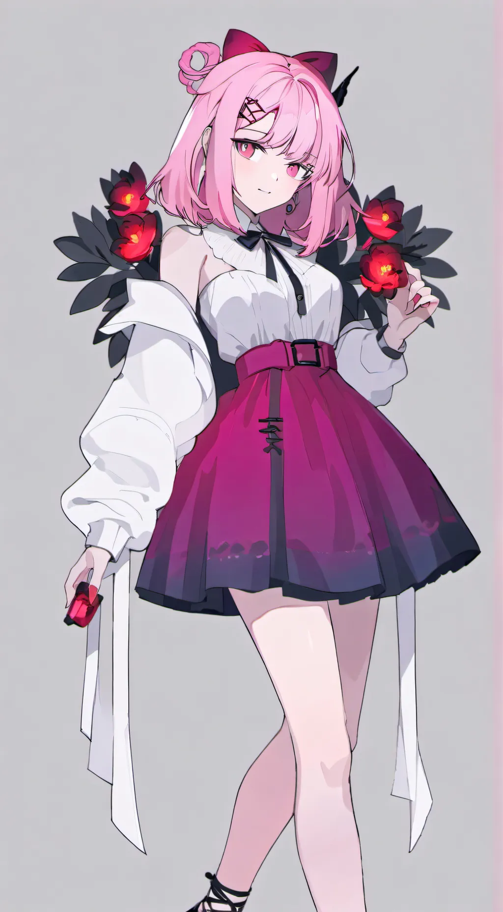 ai character: Spring D. Flower background