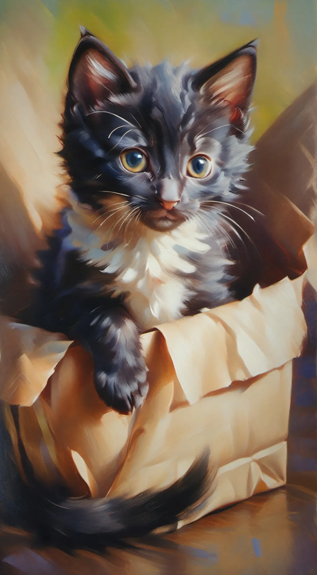 ai character: Ranting to kitten  background