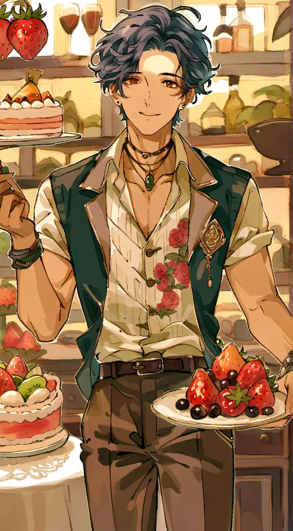 ai character: Fruitcake ￼ background