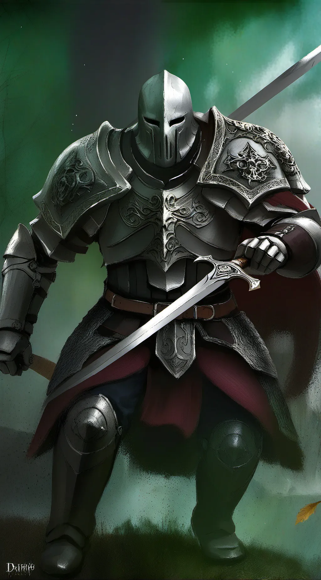 ai character: caballero oscuro. background