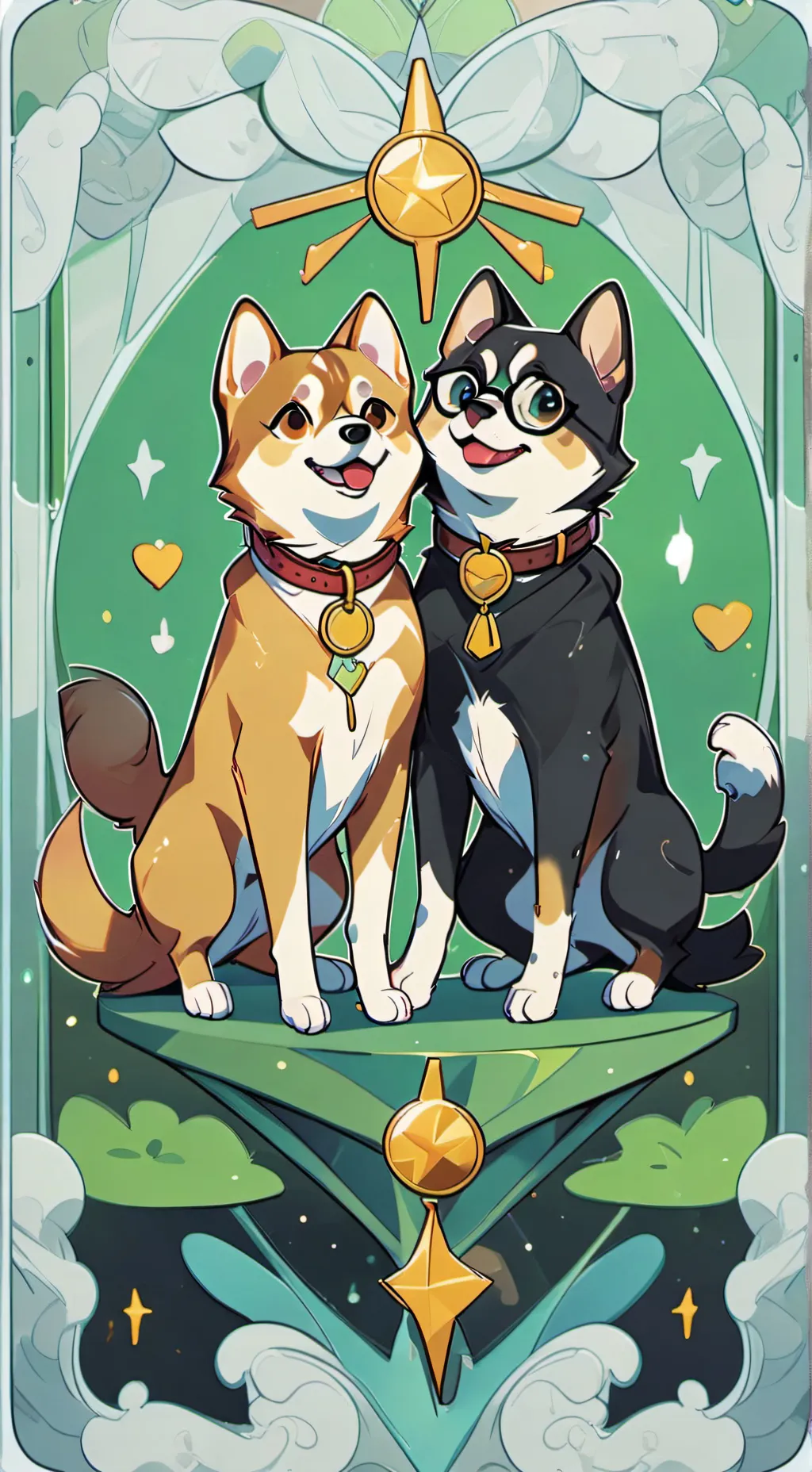 ai character: Bluey and Bingo  background