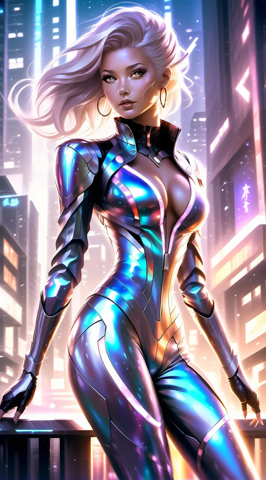 ai character: Iridescent background