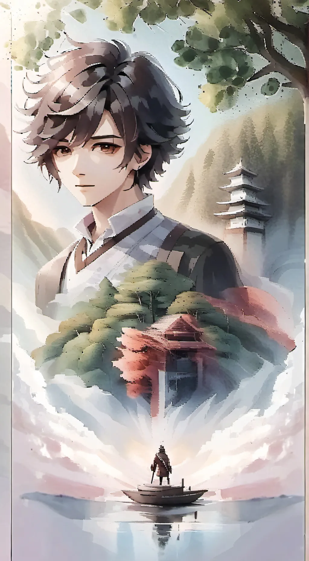 ai character: Oh, cat background